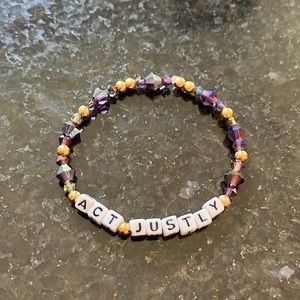 Beautiful Handmade‎ Word Bracelet ACT JUSTLY *wear solo or stack with more!!*